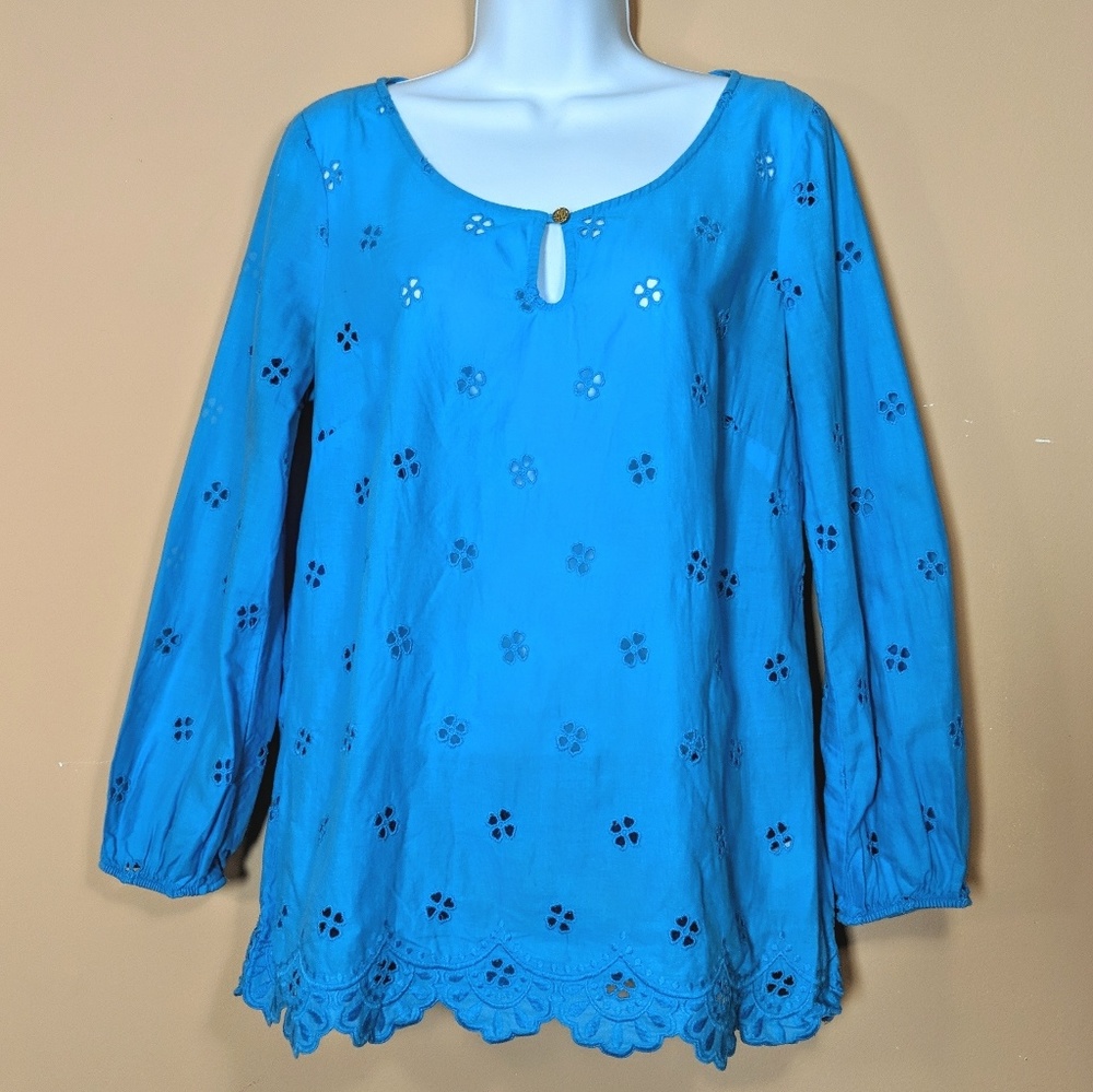 Lilly Pulitzer Blue, Cut-out Tunic Top